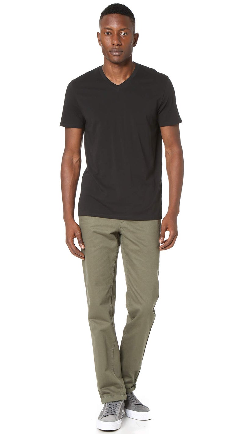 Vince Mens V-Neck T-Shirt T Shirt, Black, X-Large US - Image 2